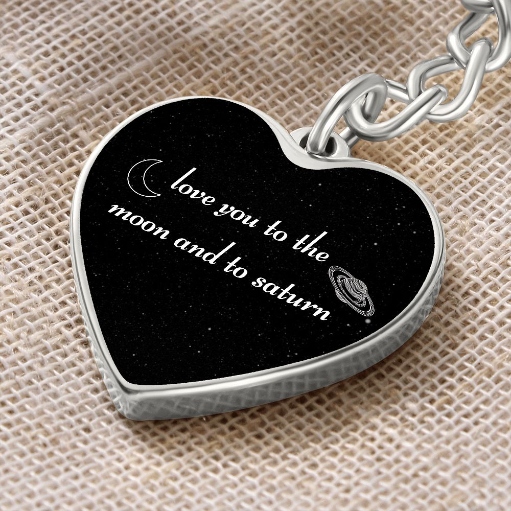 Moon and Saturn Keychain