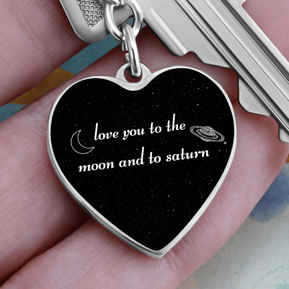 Moon and Saturn Keychain
