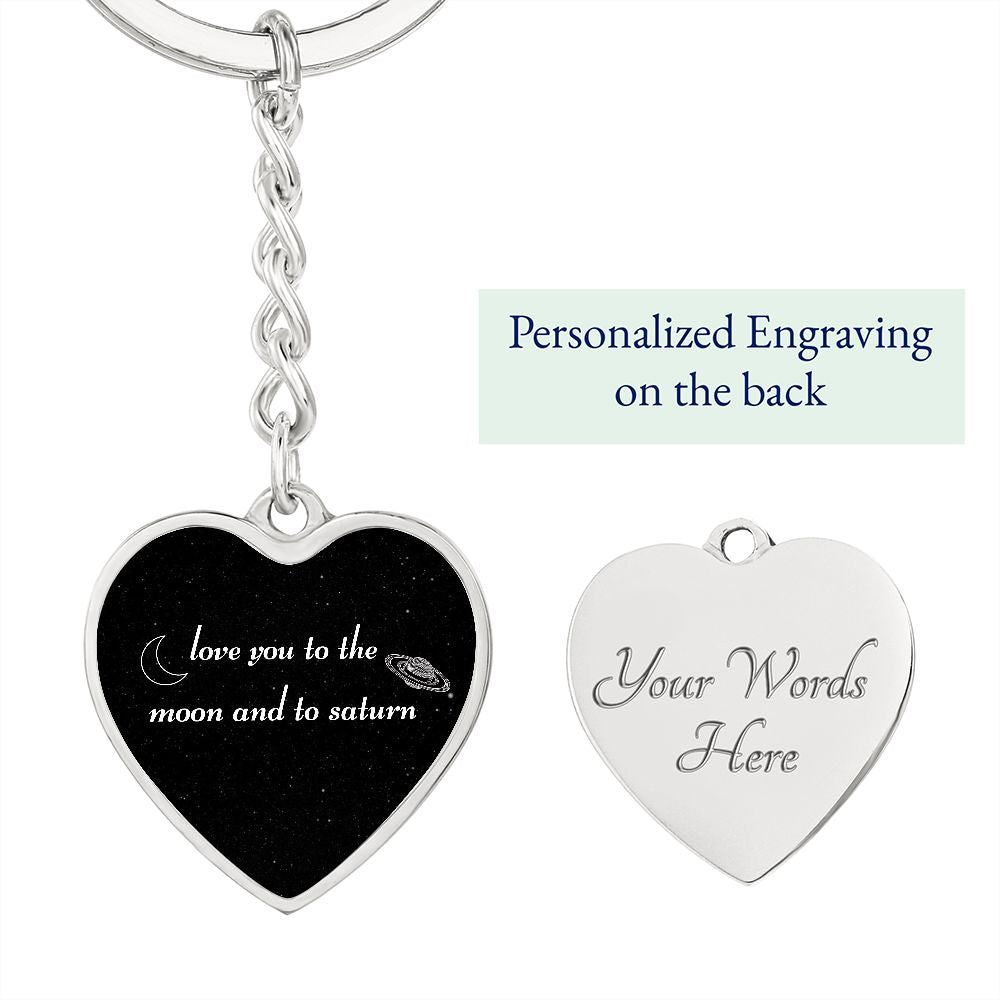 Moon and Saturn Keychain