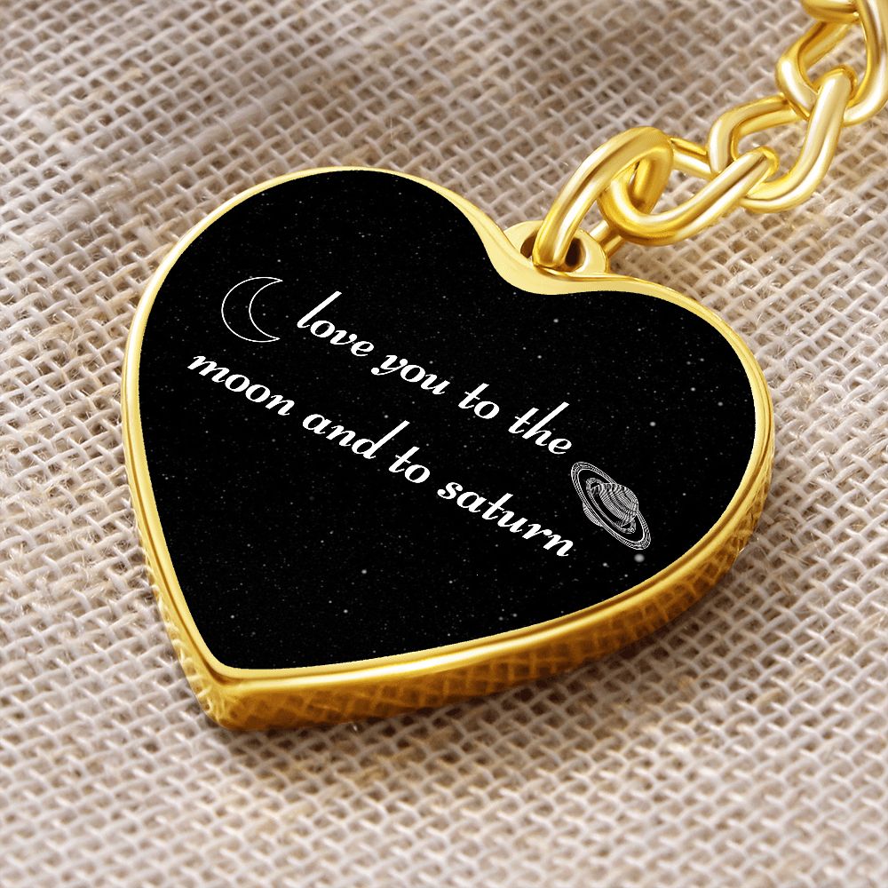 Moon and Saturn Keychain