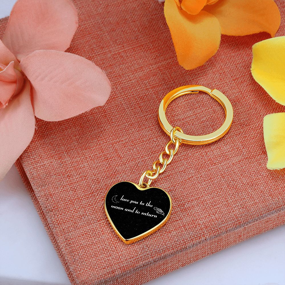 Moon and Saturn Keychain