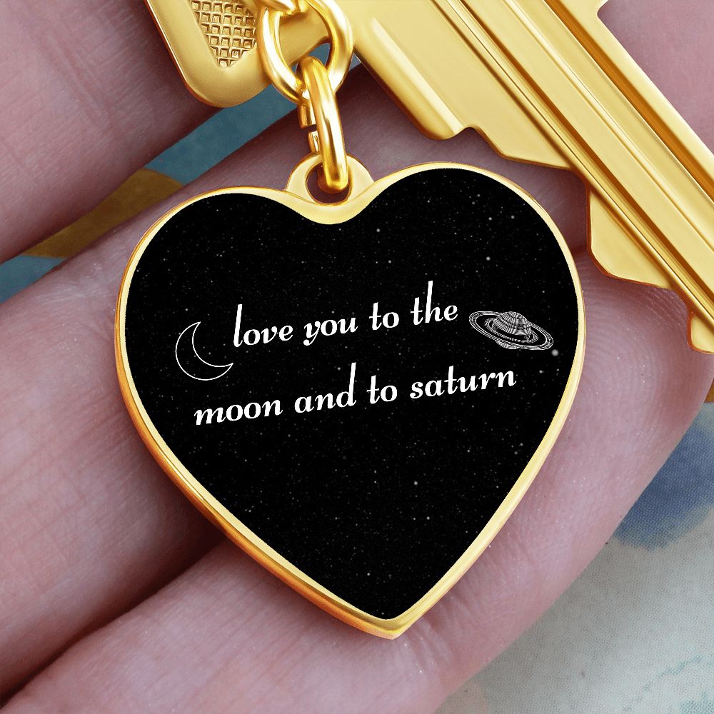 Moon and Saturn Keychain