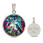 Hummingbird Stained Glass Pendant Necklace