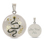 Snake With Sun Moon Stars & Flowers Pendant Necklace