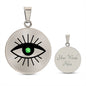 Emerald Color Evil Eye Pendant Necklace