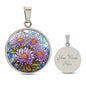 Sept Birth Month Flower Aster Stained Glass Pendant Necklace