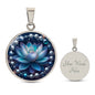 MadamPOTUS47 Blue Lotus & Pearls Harris Election Pendant Necklace