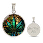 Personalized Weed Faux Sained Glass Pendant Necklace