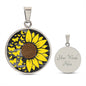 Sunflower & Butterflies Pendant Necklace