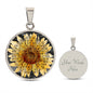 You Are My Sunshine Sunflower Pendant Necklace