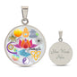 Personalized Namaste Circle Pendant Necklace