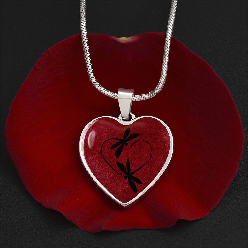 Personalized Firefly Heart Pendant Necklace