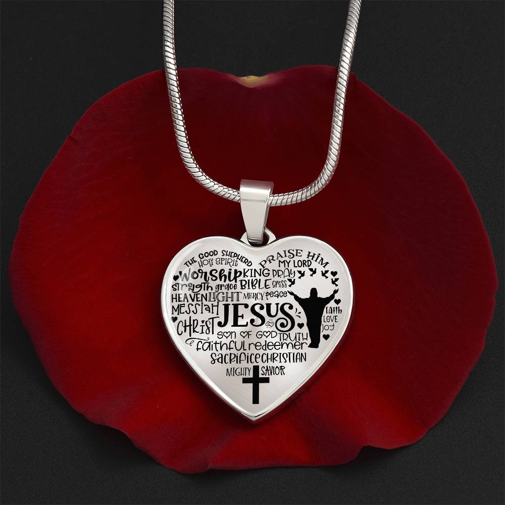 Personalized Jesus Heart Pendant Necklace