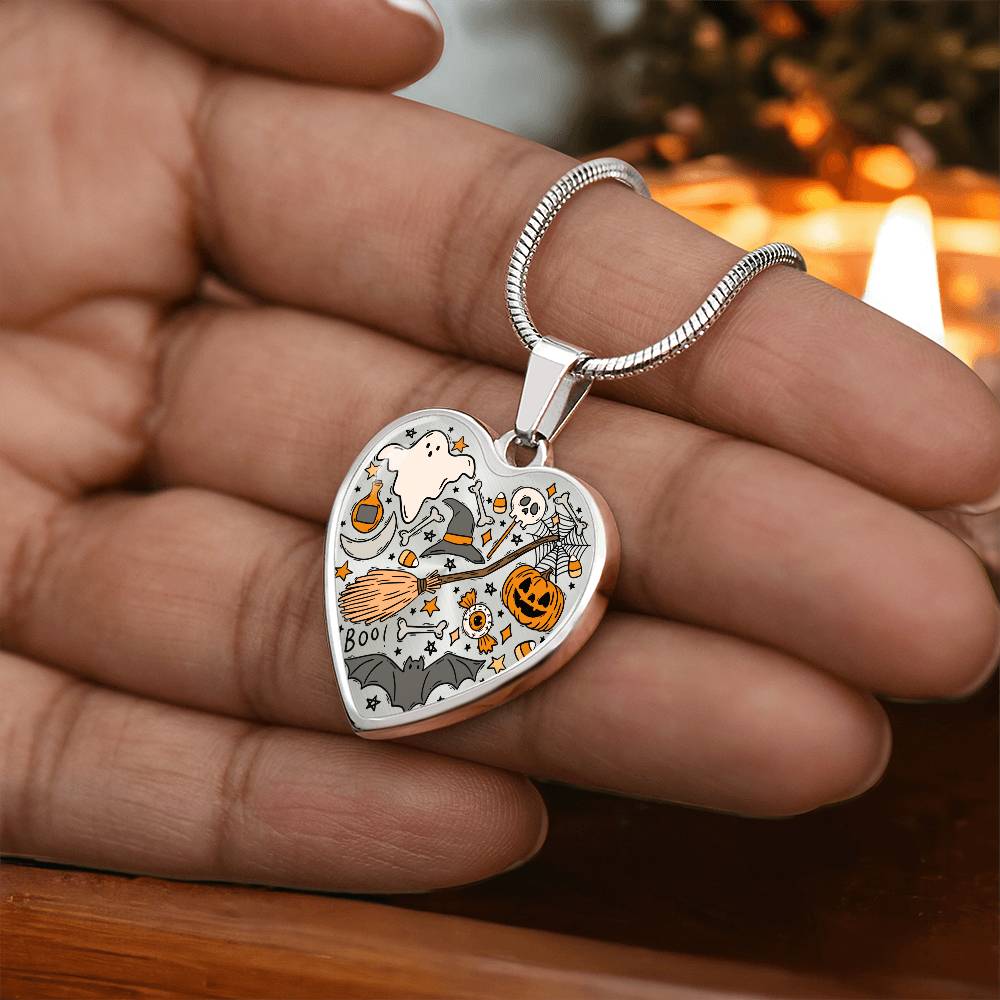Love Halloween Heart Pendant