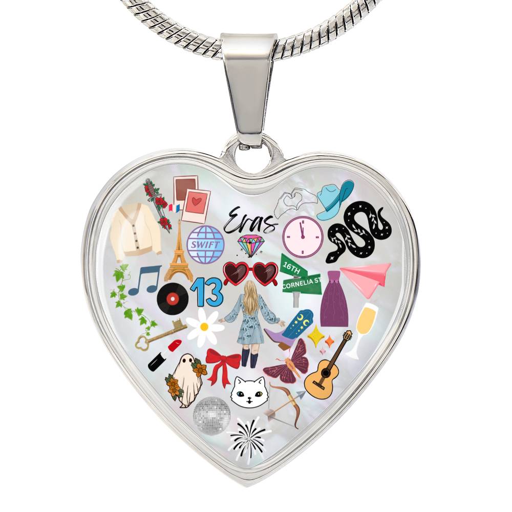 ERAS Heart Pendant Necklace, Gift for Her, Birthday, Holiday, Christmas, Election, Daughter, Girlfriend