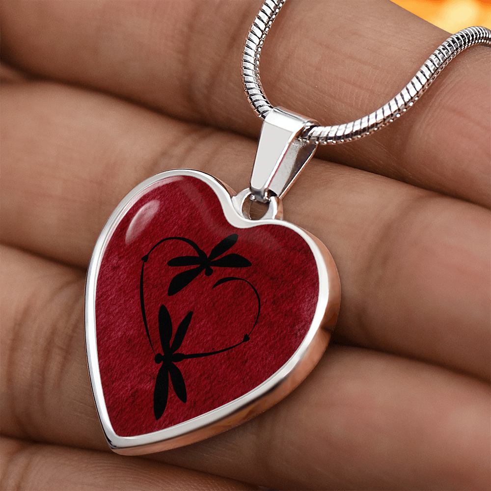 Personalized Firefly Heart Pendant Necklace