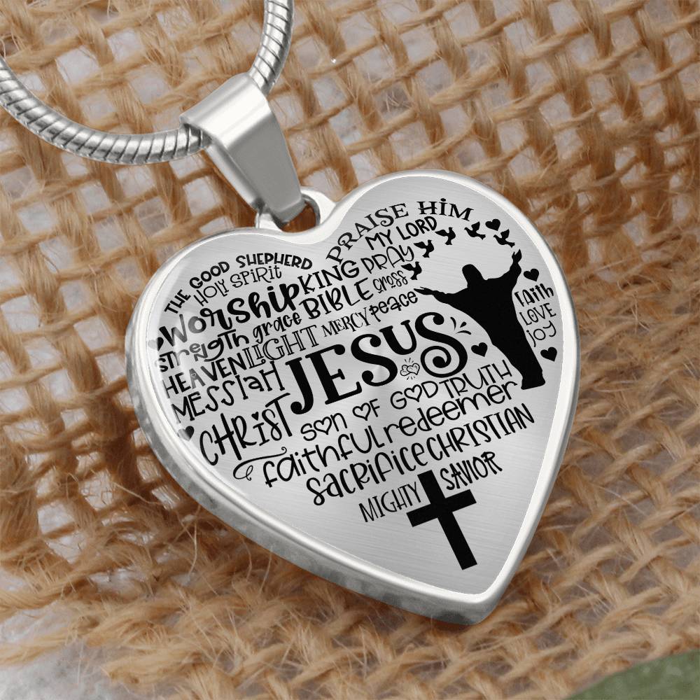 Personalized Jesus Heart Pendant Necklace