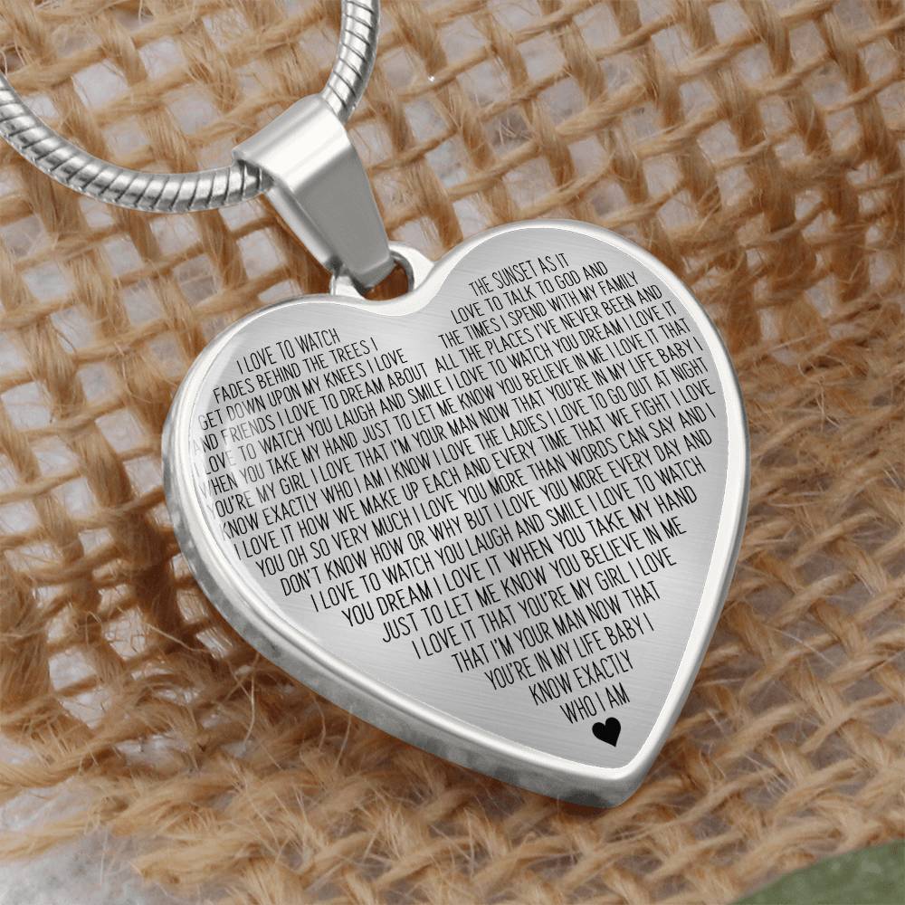 Personalized Who I Am Heart Pendant Necklace