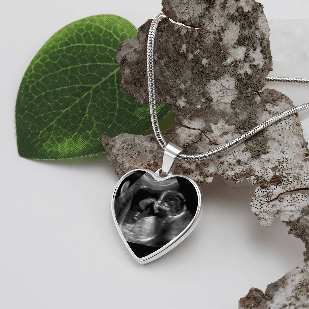 Personalized Sonogram Heart Pendant Necklace
