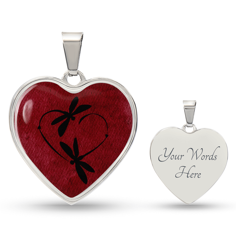 Personalized Firefly Heart Pendant Necklace