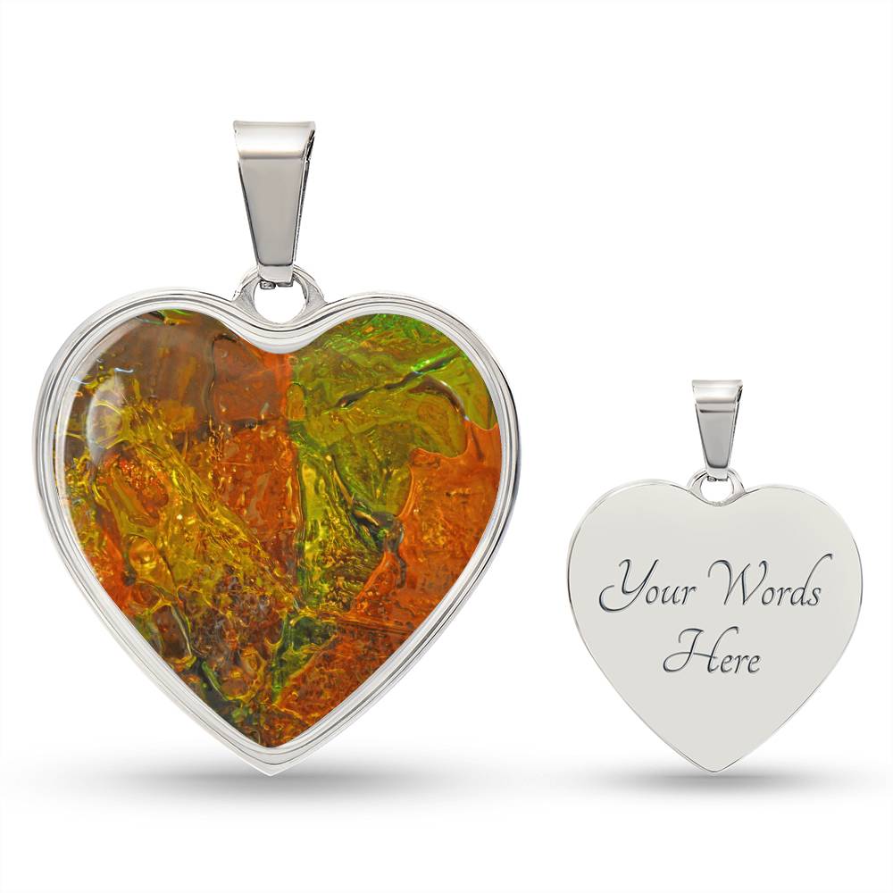 Murano Glass Look Heart Pendant Necklace