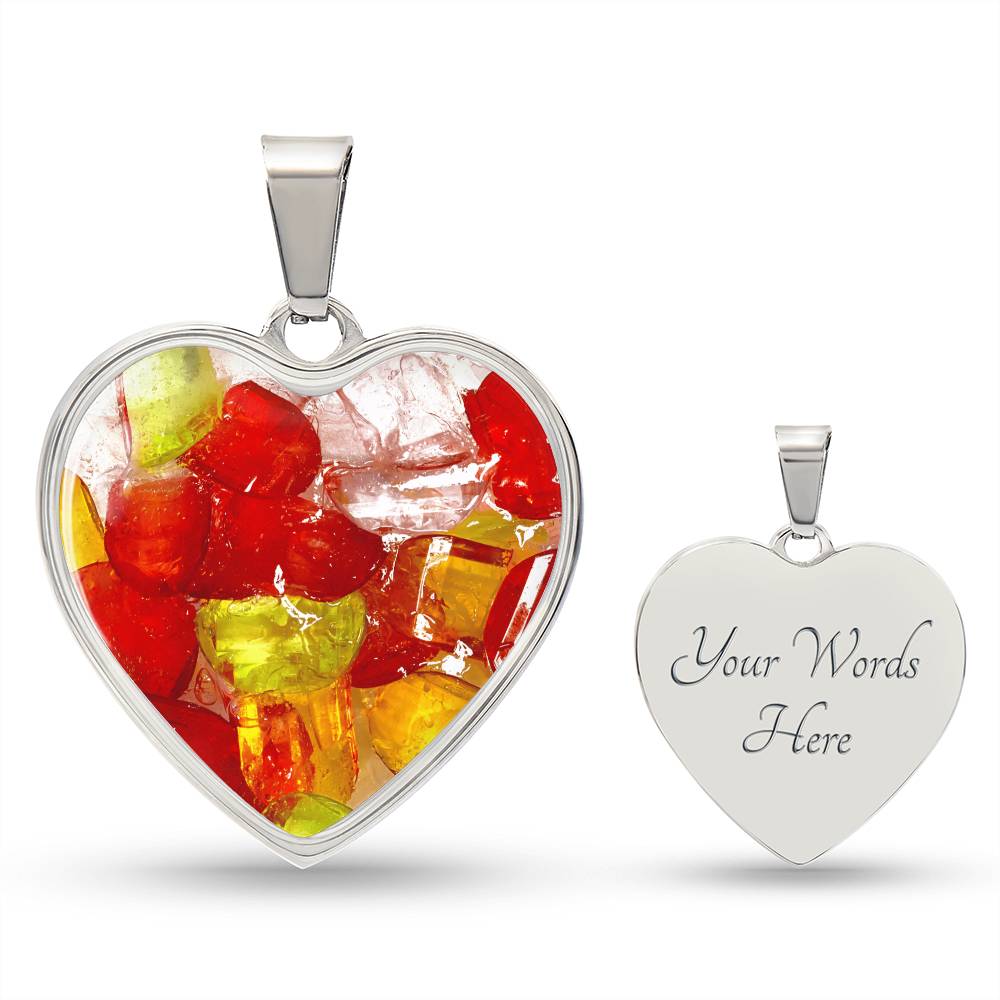 Murano Glass Look Heart Pendant Necklace