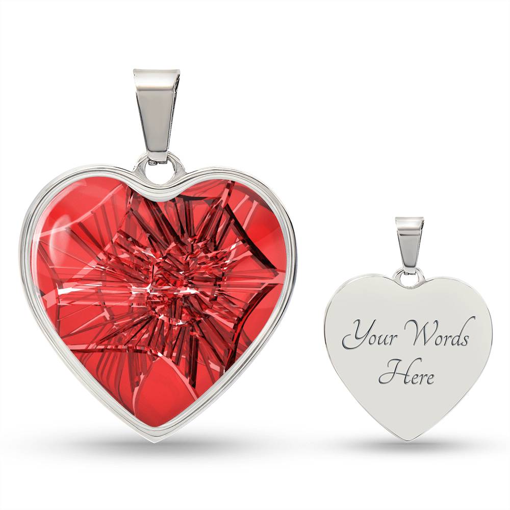 Murano Glass Look Heart Pendant Necklace