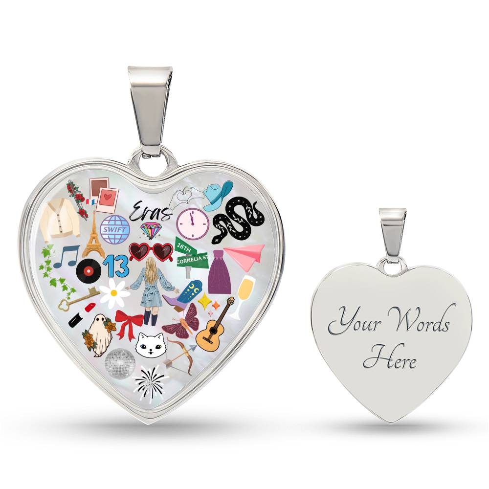 ERAS Heart Pendant Necklace, Gift for Her, Birthday, Holiday, Christmas, Election, Daughter, Girlfriend