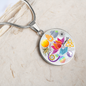 Personalized Namaste Circle Pendant Necklace