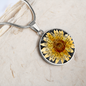 You Are My Sunshine Sunflower Pendant Necklace