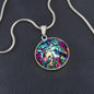 Hummingbird Stained Glass Pendant Necklace
