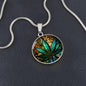 Personalized Weed Faux Sained Glass Pendant Necklace