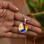 Personalized PRIDE Flag Circle Pendant Necklace