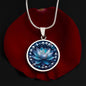 MadamPOTUS47 Blue Lotus & Pearls Harris Election Pendant Necklace