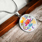 Personalized Namaste Circle Pendant Necklace