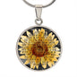 You Are My Sunshine Sunflower Pendant Necklace