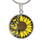 Sunflower & Butterflies Pendant Necklace