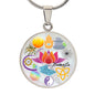 Personalized Namaste Circle Pendant Necklace