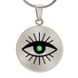 Emerald Color Evil Eye Pendant Necklace