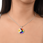 Personalized PRIDE Flag Circle Pendant Necklace