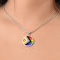Personalized PRIDE Flag Circle Pendant Necklace