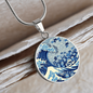 Harris Walz Election Cat Blue Wave Graphic Art Circle Pendant