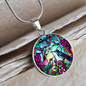 Hummingbird Stained Glass Pendant Necklace