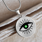 Emerald Color Evil Eye Pendant Necklace