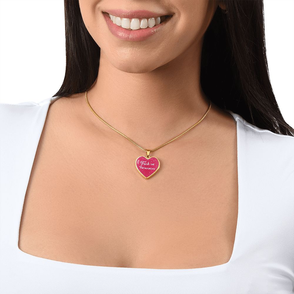 Fuck The Patriarchy Heart Necklace