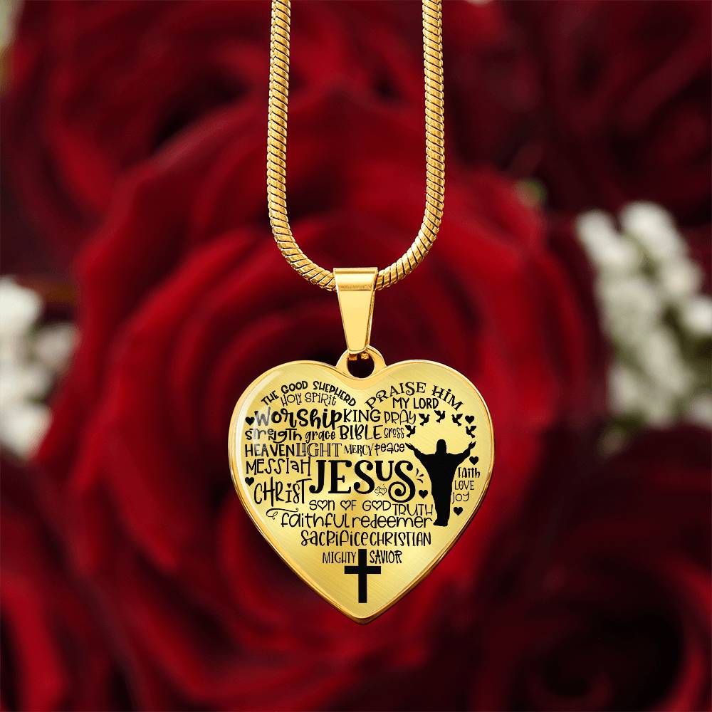 Personalized Jesus Heart Pendant Necklace