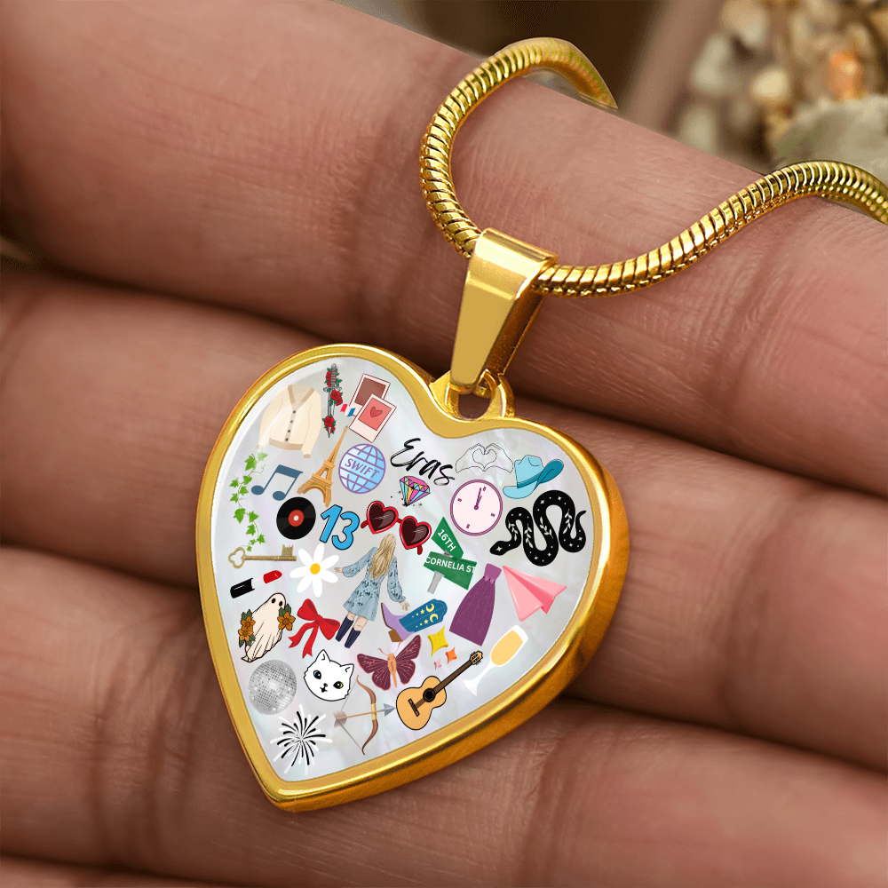 ERAS Heart Pendant Necklace, Gift for Her, Birthday, Holiday, Christmas, Election, Daughter, Girlfriend