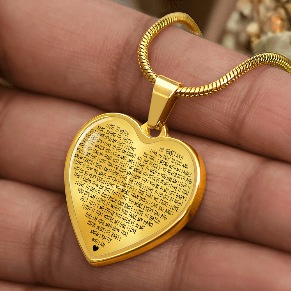Personalized Who I Am Heart Pendant Necklace