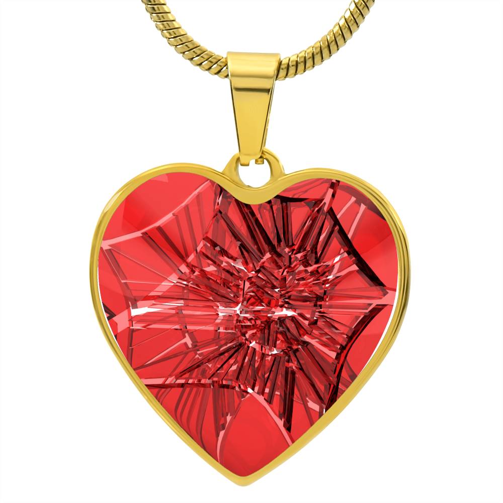 Murano Glass Look Heart Pendant Necklace