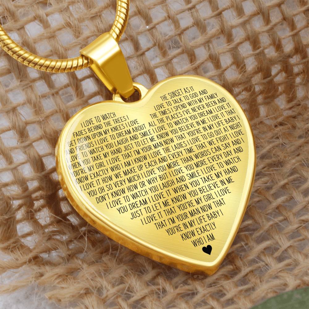 Personalized Who I Am Heart Pendant Necklace